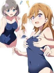 ! !! 1girls absurd_res absurdres bare_armpits bare_arms bare_hands bare_legs bare_shoulders bare_skin bare_thighs belly belly_button bikini blue_bikini blue_eyes blue_eyes_female blue_one-piece_swimsuit blue_swimsuit blue_swimwear blush blushing_female boob_grab borgbutler breast_grab breast_grab_from_behind breast_grabbed_from_behind breasts brown_eyebrows brown_hair brown_hair_female collarbone dot_nose elbows embarrassed embarrassed_female excited excited_expression excited_face excited_female eyebrows_visible_through_hair female female_focus female_only fingernails fingers grabbing_breast grabbing_breasts grabbing_breasts_from_behind grey_eyebrows grey_hair grey_hair_female groin hair_between_eyes half_naked high_resolution highres hourglass_figure legs light-skinned_female light_skin long_hair love_live! love_live!_superstar!! medium_breasts medium_hair navel one-piece_swimsuit petite petite_body petite_breasts petite_female petite_girl purple_eyes purple_eyes_female pussy shibuya_kanon short_hair shoulders sideboob simple_background slender_body slender_waist slim_girl slim_waist small_breasts smile smiling solo standing swimsuit swimwear tang_keke thick_thighs thighs thin_waist upper_body v-line wavy_mouth white_background wide_hips