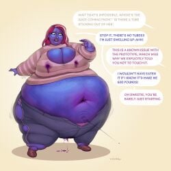 big_breasts blueberry_inflation breasts cleavage female huge_breasts inflation lactating lactation tagme thick_thighs vanillaru wide_hips