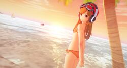 1female 1girls 3d 3d_(artwork) bare_arms bare_back bare_legs bare_shoulders bare_thighs beanie beanie_hat bikini bikini_bottom bikini_top female_only ginger ginger_hair girl_only glitch_productions goggles goggles_on_forehead goggles_on_hat goggles_on_head goggles_on_headwear hortonryu human_meggy light-skinned_female light_skin long_hair meggy_spletzer ocean ocean_background only_female only_girl orange_bikini orange_bikini_bottom orange_bikini_top palm_tree red_beanie red_eyes sea seaside smg4 sunset sunset_paradise thick_thighs tropical tropical_setting vacation