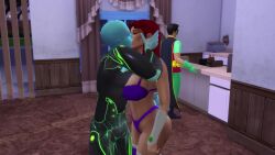 3d animated dc dc_comics dick_grayson female male robin_(dc) robin_(dick_grayson) starfire tagme teen_titans the_sims_4 video