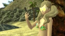 3d amateurthrowaway animated ann_takamaki beach bikini blonde_hair blue_eyes breasts coiling coils crossover femsub happy_trance hypnosis kaa kaa_eyes maledom medium_breasts mind_control nipples nude outdoors persona persona_5 phone smile snake sunglasses the_jungle_book twintails