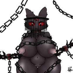 anthro big_ass big_breasts big_butt breasts breasts_out catgirl catwoman chains creador: cult_of_the_lamb exposed_breast exposed_pussy fat_ass fat_breasts female female_focus female_only furry furry_ass furry_breasts furry_female hips mpchrtv narinder pussy pussy_out red_eyes skeleton_arms the_one_who_waits three_eyes tits_out very_big_breast