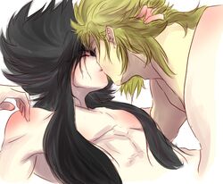 black_hair blonde_hair couple couple_(romantic) couple_love gay gay_male gay_sex grabbing hades homosexual homosexual_sex hypnos kissing nude nudes saint_seiya:_the_lost_canvas sketch yaoi