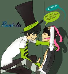 2012 2boys black_hair bondage bound dialogue dr_seuss english_text eyebrows_visible_through_hair forced gag gagged gay greed-ler handjob illumination_entertainment male_only once-ler rape selfcest the_lorax top_hat universal_studios yaoi