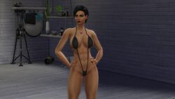 athletic_female big_ass big_breasts milf sling_bikini the_sims_4