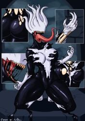 black_cat_(marvel) felicia_hardy furanshi living_clothes she-venom symbiote