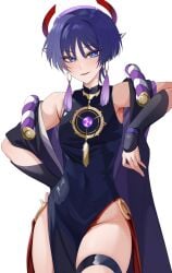 1boy chobonu femboy genshin_impact male_only scaramouche_(genshin_impact) trap twink