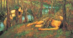 art fine_art greek_mythology hydriade hylas john_william_waterhouse mythology naiad nymph straight_hair