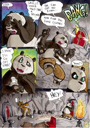 1boy 1girls anthro better_late_than_never comic cuffs daigaijin dreamworks dungeon english_text female furry kung_fu_panda male master_po_ping master_tigress page_108 text tied_up