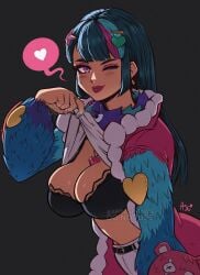 armasdraws big_breasts blue_hair bra dali_(fortnite) dyed-hair dyed_hair exposed_breasts exposing_chest exposing_self fortnite fortnite:_battle_royale fully_clothed green_hair heart_symbol lifted_shirt lifted_top lifting_clothing lifting_shirt looking_at_viewer pink_eyes revealing_breasts seductive seductive_body seductive_eyes seductive_female seductive_gaze seductive_look seductive_mouth seductive_pose seductive_smile showing_breasts three_tone_hair top_lift wink winking winking_at_viewer winking_eye