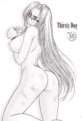 anus ass bound glasses hellsing integra_hellsing no_color nude tagme thirsty_dog