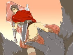 anal_fingering berserk cape forced forced_yaoi giant guts_(berserk) huge_cock human male miniboy monster_on_male multiple_males penis rape size_difference torn_clothes yaoi zodd_(berserk)