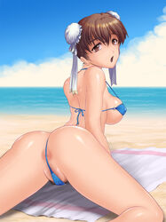 anus ass-soxx bikini breasts chun-li female female_only human partially_visible_anus partially_visible_vulva solo street_fighter thong_over_anus