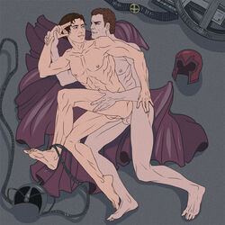 2boys anal bondage erik_lehnsherr gay headwear_removed helmet magneto male male_only marvel marvel_comics max_eisenhardt nude penis professor_xavier sex testicles x-men x-men_(movie_series) x-men_first_class yaoi