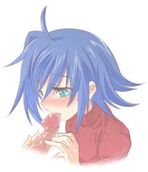 2boys aichi_sendo blush cardfight!!_vanguard femboy gay girly licking licking_penis open_mouth oral tagme yaoi