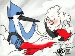 animated anthro cloudy_jay imaajfpstnfo male_focus margaret_smith_(regular_show) mordecai_(regular_show) regular_show