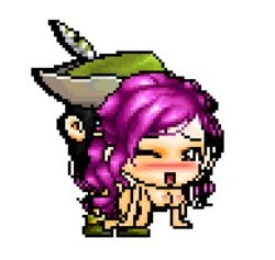 animated anon_42 maplestory pixel_animation pixel_art purple_hair transparent_background