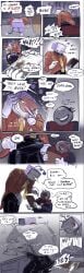 battat_(deltarune) bulge_through_clothing comic cum deltarune deltarune_chapter_3 english_dialogue english_text fully_clothed horny masturbation small_mike_(deltarune) solo solo_male tenna_(deltarune)