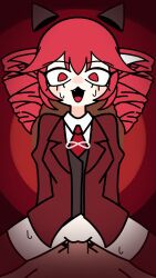 1boy 1girls 2d 2d_(artwork) :3 accurate_art_style artist_request bottomless clothed clothed_female clothed_female_nude_male clothing cowgirl_position demon demon_girl demon_horns execution_clap_(trap_chick) eyelashes fang fangs female female_on_top female_penetrated formal formal_wear horns kasane_teto kasane_teto_(sv) long_eyelashes looking_at_viewer male male_pov mv_character necktie open_mouth penis petite petite_body petite_female pov pussy pussy_lips red_eyes red_hair sex shaved_pussy skinny skinny_female slim_girl slim_waist spread_legs straight suit synthesizer_v thick_thighs thighhighs thighs tongue twin_drills utau vagina vaginal vaginal_penetration vaginal_sex