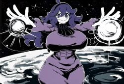 1girl 1girls ai_generated big_breasts big_thighs clothed_female hex_maniac hexaru large_breasts large_thighs magic pokemon space thick_thighs voluptuous voluptuous_female