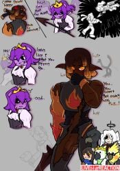 anonymous_artist big_penis black_sclera blood_drip blush blushing brown_hair clothed clothing color cuts dark-skinned_male dark_skin demon demon_horns dialogue dreadlocks english_text fight flaccid flaccid_penis flamefrags glowing_eyes long_ears male male_focus mcyt minecraft minecraft_youtubers multiple_boys muscular muscular_male orange_eyes partially_clothed penis penis_awe penis_out pointy_ears purple_body purple_hair ripped_clothing ripped_pants self_upload slit_pupils tagme torn_clothes torn_pants unstable_universe veiny_penis weapon wemmbu wemmbumc white_eyes wounded youtube youtuber