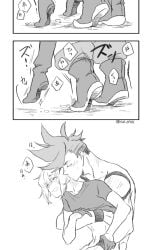 1femboy 2boys androgynous blush blushing bob_cut femboy feminine_faced_male feminine_male galo_thymos gay hug imminent_sex lio_fotia petite petite_body petite_male promare short_hair short_male size_difference slim slim_male slim_waist thin_waist twink wholesome yaoi