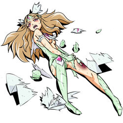 1girls aquila_yuna breasts bronze_saints bruise female human hurt laying_down long_hair pain pale-skinned_female pale_skin saint_seiya saint_seiya_omega torn_clothes white_background