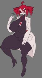 1girls 2d 2d_(artwork) ahoge belly big_belly big_breasts big_thighs bodysuit breasts breasts_bigger_than_head clothed clothed_female clothing coat curvaceous curvy curvy_female curvy_figure erect_nipples erect_nipples_under_clothes eyelashes female female_only female_scientist fully_clothed gigantic_breasts gigantic_thighs glasses grey_background heels high_heels hourglass_figure huge_belly huge_breasts huge_thighs kasane_teto kasane_teto_(sv) kenonsfw labcoat large_breasts large_thighs massive_breasts massive_thighs mv_character name_tag navel navel_visible_through_clothes nipple_bulge pussy_bulge red_eyes red_hair round_breasts scientist simple_background skin_tight skin_tight_clothes skin_tight_outfit skin_tight_suit sweat sweatdrop sweating synthesizer_v thick_thighs thighs tight_clothing twin_drills utau venus_body voluptuous voluptuous_female white_skin wide_hips yararara_(synthesizer_v)