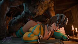 3d ahe_gao animated barn bizzy8008 doggy_style dominant enjoying_sex grabbing_head halfling knot loop moaning tagme taller_male video werewolf