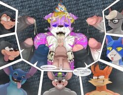 2026 2d 2d_(artwork) 2d_artwork 8boys a_goofy_movie alien animal_crossing anthro atari backwards_baseball_cap birthday_hat black_fur blue_fur bobcat bubsy bubsy_(series) buck_teeth buckteeth bukkake canid canine canis cat cat_ears chimera chuck_e_cheese chuck_e_cheese_(franchise) cum cum_on_face dialog dialogue digital_art digital_drawing_(artwork) digital_media_(artwork) disney dog domestic_cat domestic_dog excessive_cum facial felid feline furry furry_male goofy_(disney) gray_fur grey_fur lilo_and_stitch male male_only mascot max_goof moe_(animal_crossing) mouse multiple_boys murid murine naked naked_male nintendo nude nude_male orange_fur party_hat penile penis pique_(purplewolfguy) piqueraj raymond_(animal_crossing) rodent stitch tagme text tongue tongue_out