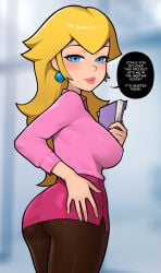 1girls big_breasts blonde_female blonde_hair breasts curvaceous curvy curvy_female female female_focus light-skinned_female light_skin loodncrood mario_(series) nintendo princess_peach slim_waist wide_hips