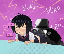 1boy 1boy1girl 1boys 1girl 1girls 2026 age_difference ass ass_grab ass_sniff ass_sniffing ass_up bent_over bike_shorts black_hair blush booty booty_focus brown_eyes butt butt_focus butt_grab butt_sniffing clothed coat disney eating_ass face_in_ass face_in_butt female fully_clothed fully_clothed_female fully_clothed_human fully_clothed_male gloves hat henz_(ketchupp) highres legs male male/female marvel marvel_comics medium_hair moan moaning moaning_female moaning_in_pleasure moans oral peni_parker rolling_eyes shirt shorts skirt smelling smelling_ass smelling_clothes sniffing sniffing_ass sniffing_butt sniffing_clothes sony sony_pictures_animation spider-man:_into_the_spider-verse spider-man_(series) spider-man_noir sweat thighs