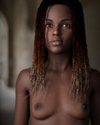 1girls 3d breasts dark-skinned_female dark_nipples dark_skin female female_only nipples original small_breasts solo solo_female tagme_(artist) topless