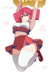 1girls 2d 2d_(artwork) annoyed annoyed_expression armpits arms_up belly big_breasts big_thighs blush blush_lines blushing blushing_female breasts cheering cheerleader cheerleader_outfit cheerleader_uniform crop_top curvaceous curvy curvy_female curvy_figure embarrassed embarrassed_female exposed_belly exposed_midriff fat_thighs female female_only gigantic_thighs hourglass_figure huge_breasts huge_thighs jumping kasane_teto koeikobo large_breasts large_thighs looking_at_viewer love_handles massive_thighs midriff miniskirt odaibako plump plump_thighs pom_poms red_eyes red_hair request request_inset shiny_skin shiny_thighhighs shiny_thighs simple_background skindentation skirt skirt_lift sneakers solo solo_female steam steaming_body sweat sweatdrop sweating thick_thighs thighhighs thighs thighs_bigger_than_head thighs_bigger_than_torso twin_drills utau voluptuous voluptuous_female white_background wide_hips wind_lift