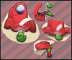 among_us among_us_green among_us_red ass cum fingering fingering_ass non-human penis toony