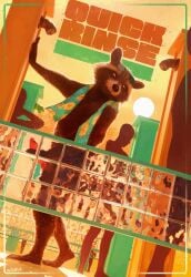 absurd_res animal_genitalia animal_penis anthro balls bathing brown_body brown_fur canine_genitalia canine_penis casual_erection casual_nudity communal_shower digital_media_(artwork) english_text erection fur genitals glass guardians_of_the_galaxy hi_res human male mammal marvel nude penis procyonid raccoon rocket_raccoon shower showering sidekick smile standing text towel towel_around_neck water