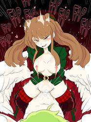 1boy angel breasts female funamusea large_breasts riding rigatona sex sherbet_(funamusea) straight the_gray_garden vaginal_penetration