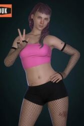 1girl 1girls 3duk ai_assisted cassidy_(life_is_strange) dyed_hair female female_focus female_only life_is_strange life_is_strange_2 purple_hair solo solo_female solo_focus