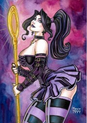 1girls big_breasts breasts cleavage female large_breasts marcio_fernandes marvel nico_minoru skirt solo traditional_media_(artwork)