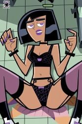 ai_generated danny_phantom garter_belt garter_straps goth goth_girl lingerie nickelodeon sam_manson thigh_highs thighhighs