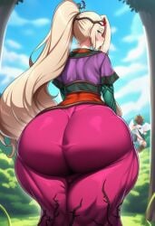 1girl ai_generated big_ass big_butt big_thighs blonde_hair female female_focus grass kid_icarus kid_icarus_uprising nature nature_background pit_(kid_icarus) viridi voluptuous voluptuous_female