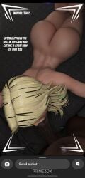 1boy 1girls 3d ass bedroom big_ass big_butt blonde_female blonde_hair blowjob camera_pov camera_view cheating cheating_wife completely_nude_female dark-skinned_male dat_ass english_text fellatio female female_focus hourglass_figure interracial interracial_sex invisible_woman invisible_woman_(marvel_rivals) large_ass light-skinned_female male marvel marvel_comics marvel_rivals mature_female milf nude nude_female oral oral_sex penis phone phone_screen pov prime3dx sucking_penis sue_storm text thick thick_ass thick_thighs