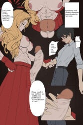 1boy 1futa abdomen abs akemi_(blue_archive) arm_grab big_breasts big_dom_small_sub big_penis bigger_futa black_hair blonde_futa blonde_hair blue_archive censored censored_penis clothed_male dominant_futa english english_dialogue english_text fidget4827 forced forced_partners futa/male futa_on_male futadom futanari gloves grabbing_arm hi_res high_resolution highres jpg large_penis light-skinned_futa light-skinned_male long_hair looking_at_partner looking_at_penis looking_down muscles muscular muscular_futa partially_clothed partially_clothed_futa penis_out pink_nipples pixelated sensei_(blue_archive) short_hair simple_background skirt slim_male smaller_male submissive_male taller_futa text text_bubble