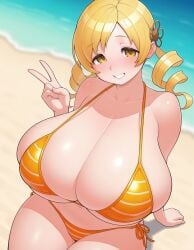 1girl ai_generated female huge_breasts mushisaur tagme tomoe_mami