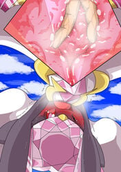 alternate_form blush cross_section crystal diancie female fingering jewel mega_diancie mega_pokemon nintendo open_mouth pokemon pokemon_xy pokephilia red_eyes rock wince x-ray