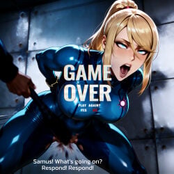 ai_generated attitude_adjustment bad_end bad_ending big_breasts black_man blonde blonde_female blonde_hair blonde_hair_female blue_clothing blue_eyes bondage captured captured_female captured_hero captured_heroine communication desperate desperation dungeon exposed_pussy flogger flogging game_over game_over_screen gaping_mouth hands_tied hands_tied_behind_back heroine_in_trouble humiliated humiliation impact impact_effect impact_lines legs_apart long_hair motion_blur orgasm orgasm_denial orgasm_from_pain painful_orgasm ponytail ponytail_female punishment pussy_torture pussy_whipping rolling_eyes samus samus_aran screaming screaming_in_pleasure secretly_loves_it shaking shocked_expression skintight skintight_bodysuit skintight_clothes skintight_clothing skintight_suit text tied_up tight_clothing trembling voice_chatting whip wide_hips zero_suit zero_suit_samus