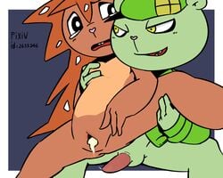 aftersex crying cum cum_in_pussy flaky_(htf) flippy_(htf) fliqpy furry happy_tree_friends penis pussy tagme tears