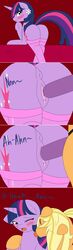 anus applejack_(mlp) dildo earth_pony ensayne equine female female_only friendship_is_magic fur multiple_females my_little_pony pony pussy sex_toy smooth_skin strap-on twilight_sparkle_(mlp) yuri