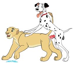 101_dalmatians canine crossover dalmatian disney dog female female_feral feral fur interspecies lion lioness male mammal nala penis pongo pussy straight the_lion_king