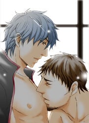 2boys chest gay gintama gintoki_sakata hasegawa_taizou male male_only tagme yaoi